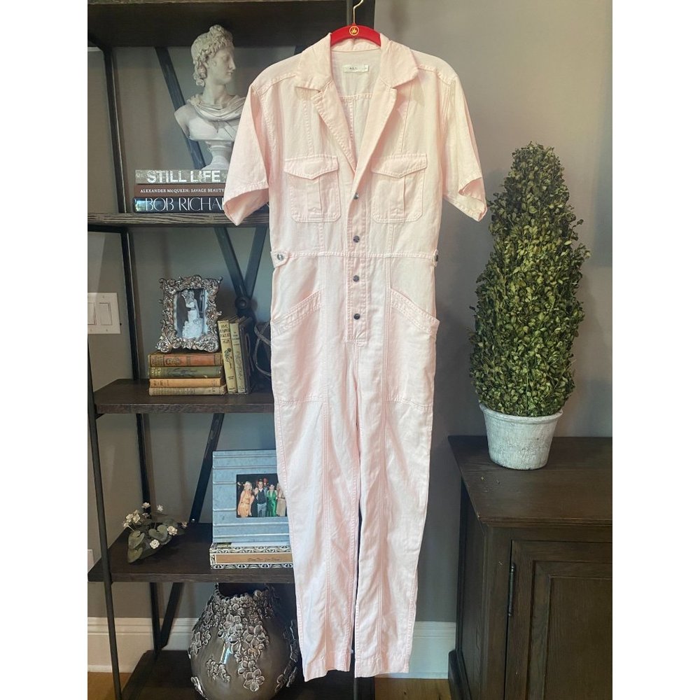 A.L.C. Petra Morganite Short Sleeve Jumpsuit Pink - Picture 8 of 13